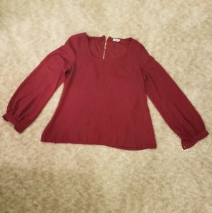 Tobi Red Zip Back Blouse